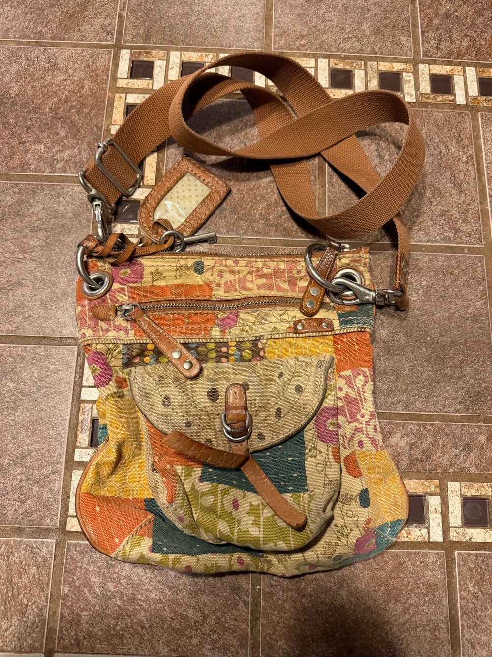 Vintage Fossil - Patchwork Floral Crossbody Bag